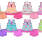 Baby Girl Flower Bows Tops Cottons Shorts Sibling Set ( Moq 5 Each Style ) 3.15