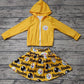 Baby Girl Toddler Zipper Yellow Hoodie Tops Team Skirt Shorts Set Moq 5
