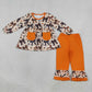 Baby Girls Kids Bows Flower Candy Pockets Tunic Ruffle Pants Halloween Set Clothes RTS