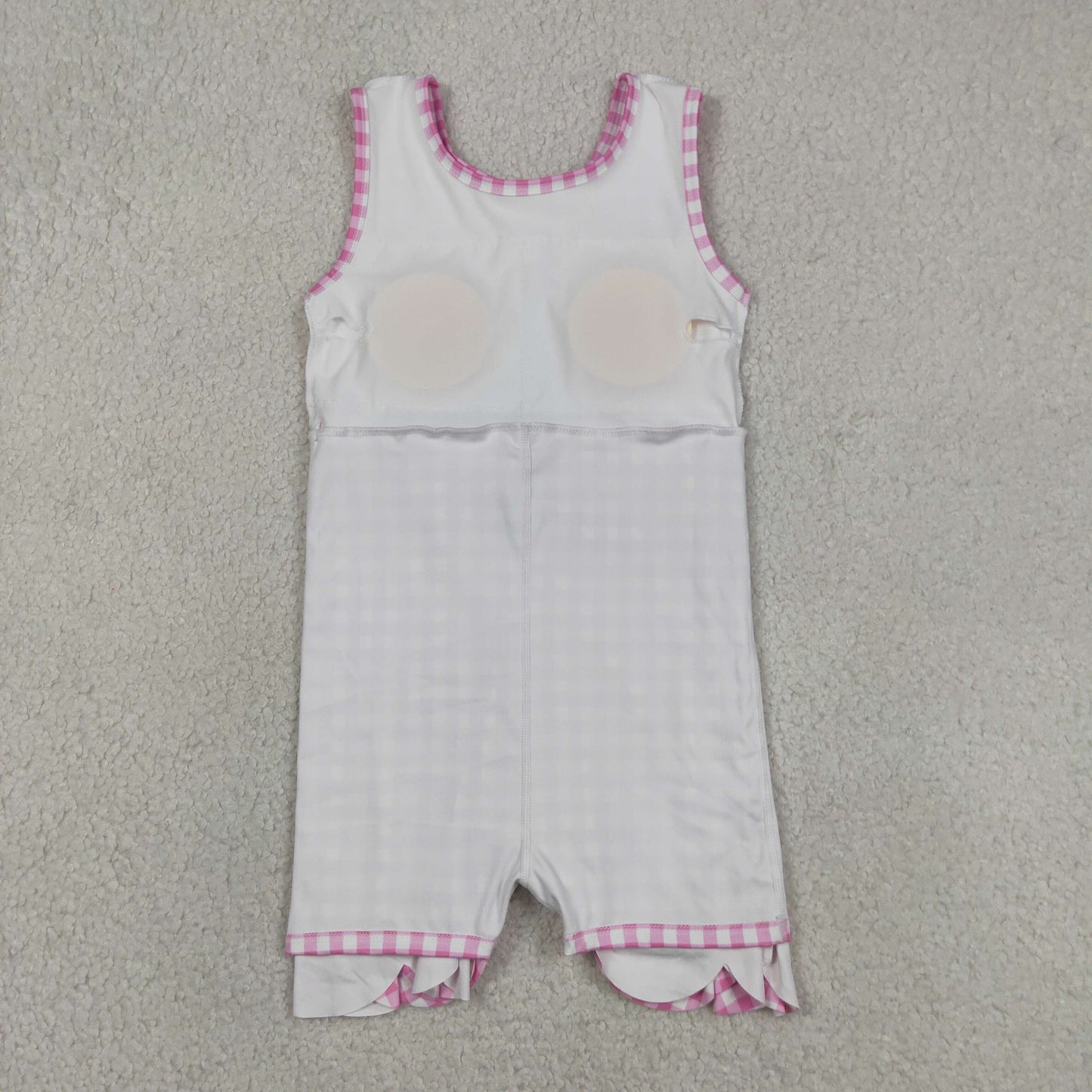 Sibling Baby Girls Plaid Bows Ruffle Yoga Active Shorts Knee Length Scallop Dresses RTS