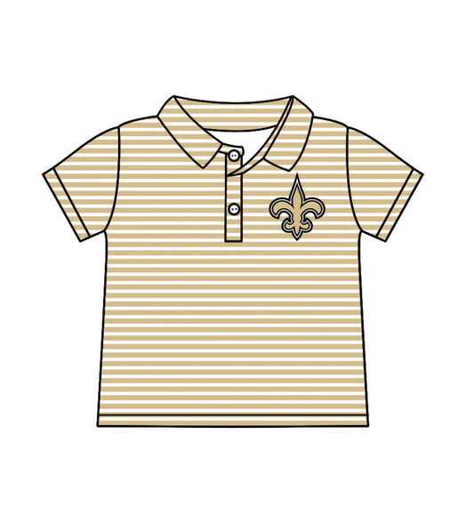 ( Moq 5 ) Baby Boys Short Sleeves Stripes Anchor Team Buttons Shirt Tops