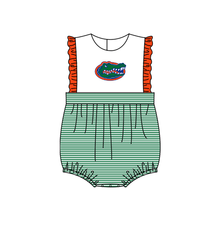 ( Moq 5 Each Style ) Baby Boys Girls Kids Green Stripes Team Sibling Rompers Sets