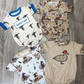 Baby Boy Infant Short Sleeves Embroidery Ducks Camo Sibling Hunting Romper RTS