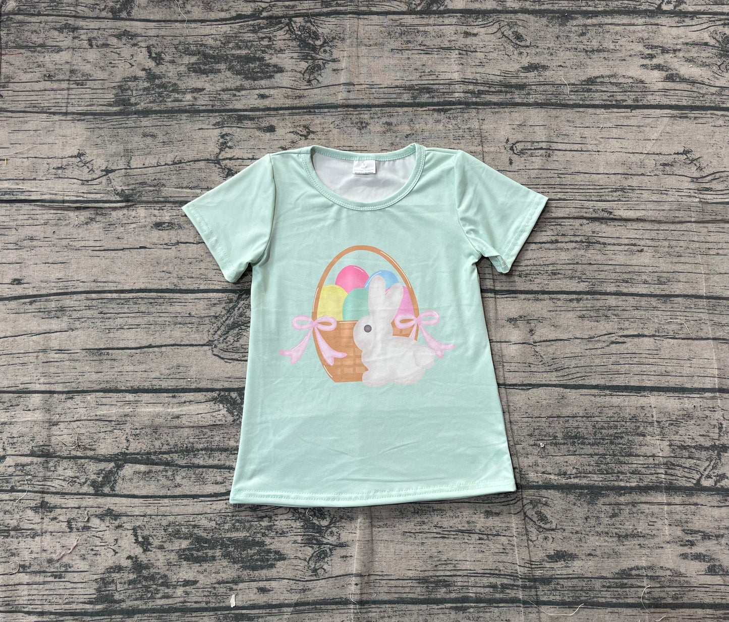 ( No moq ) Preorder Baby Kids Short Sleeves Rabbit Eggs Easter Shirt Tops