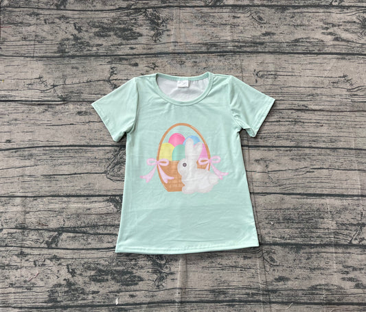 ( No moq ) Preorder Baby Kids Short Sleeves Rabbit Eggs Easter Shirt Tops