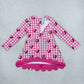 Baby Girls Kids Hearts Plaid Bows Valentine Scallop Dress Yoga Active Clothes RTS
