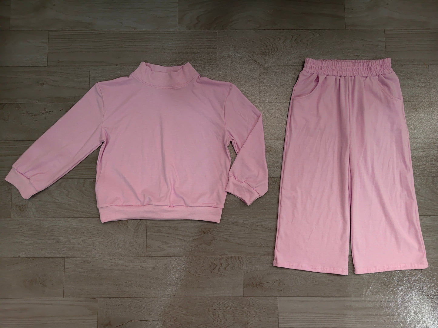 ( No moq ) Preorder Baby Girl Kids Long Sleeves Purple Shirt Pockets Pants Set Pajamas Clothes