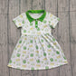 Baby Girls Short Sleeves Golf Buttons Knee Length Dress RTS