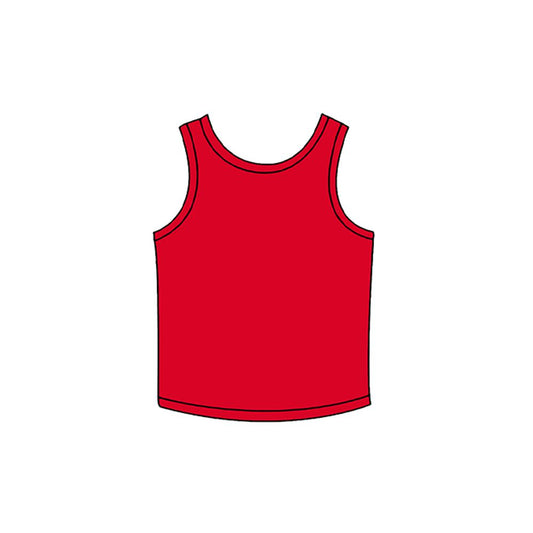 ( Moq 5 ) Preorder Baby Girls Kids Sleeveless Yoga Active Vest Red Tops