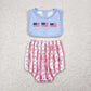Baby Boy Sleeveless Flags Stripes Stars 4th Of July Romper RTS