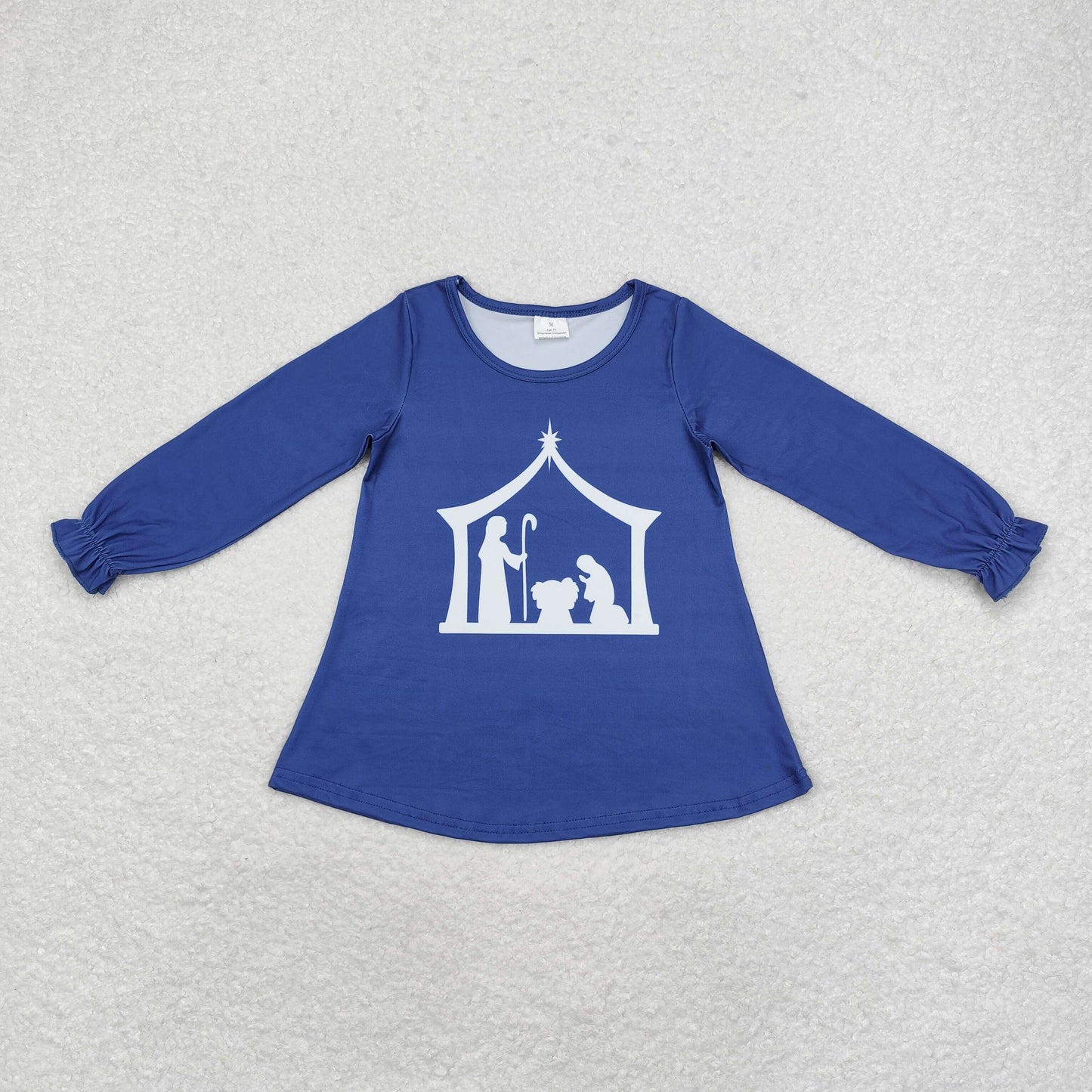 Baby Girl Long Sleeve Nativity Shirt Tops