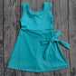 ( No moq ) Preorder Baby Girls Sleeveless Green Bow Shorts Knee Length Yoga Active Dress