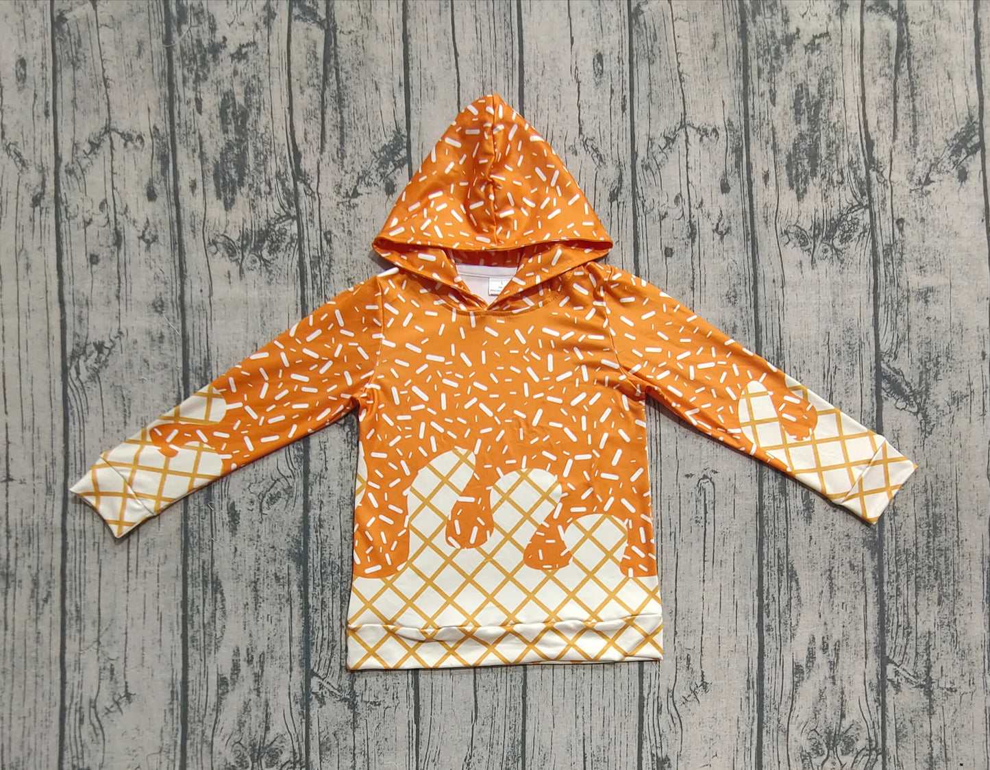 Baby Kids Toddler Long Sleeves Team Yellow Drip Hoodie Shirt Tops RTS