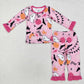 Baby Girl Long Sleeves Halloween Ghost Pumpkin Shirt Pants Pajamas Pink Set