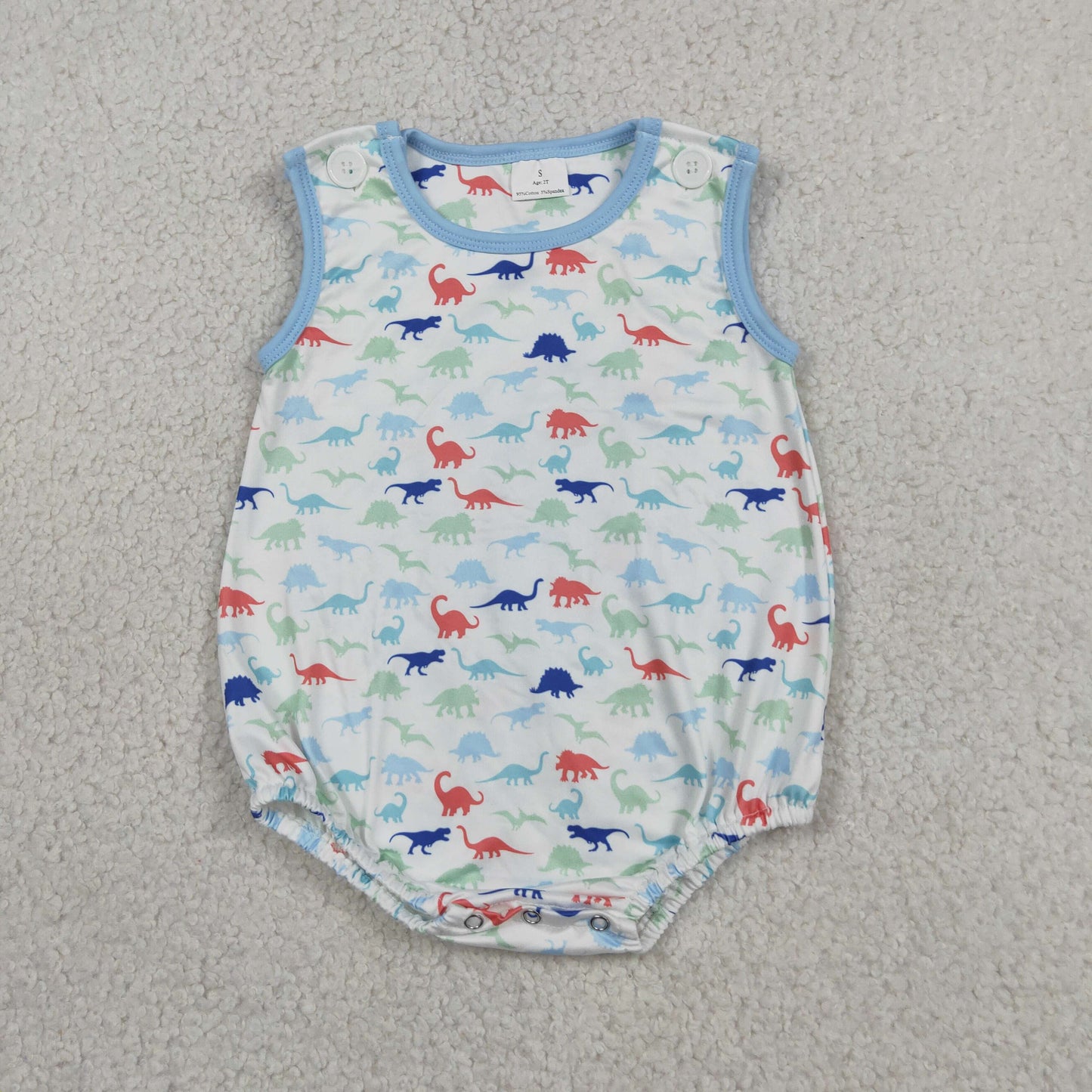 Baby Boys Infant Sleeveless Dinosaurs Bubble Romper RTS