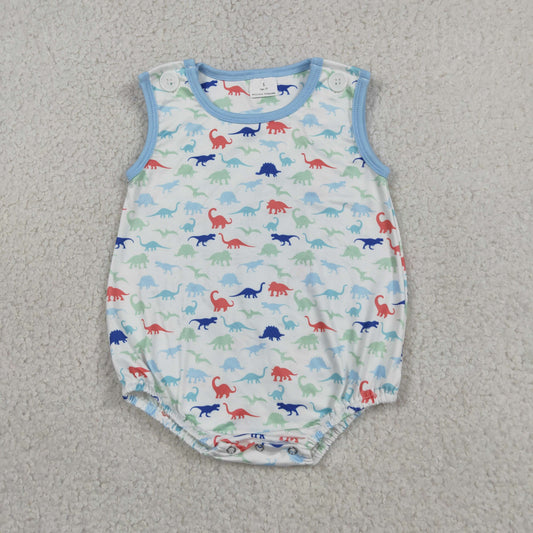 Baby Boys Infant Sleeveless Dinosaurs Bubble Romper RTS
