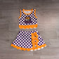 ( No moq ) Preorder Baby Girls Kids Tiger Checked Shirt Scallop Bows Skirt Shorts Team Set Yoga Active Clothes