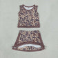 Baby Girls Kids Sleeveless Camo Tops Skirt Shorts Set Yoga Active Clothes RTS