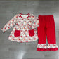 Baby Girl Kids Christmas Santa Plaid Pockets Tunic Red Pants Set Clothes RTS