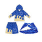 ( Moq 5 each style ) Baby Boy Girl Team UK Sibling Blue Shirt Shorts Skort 5.14