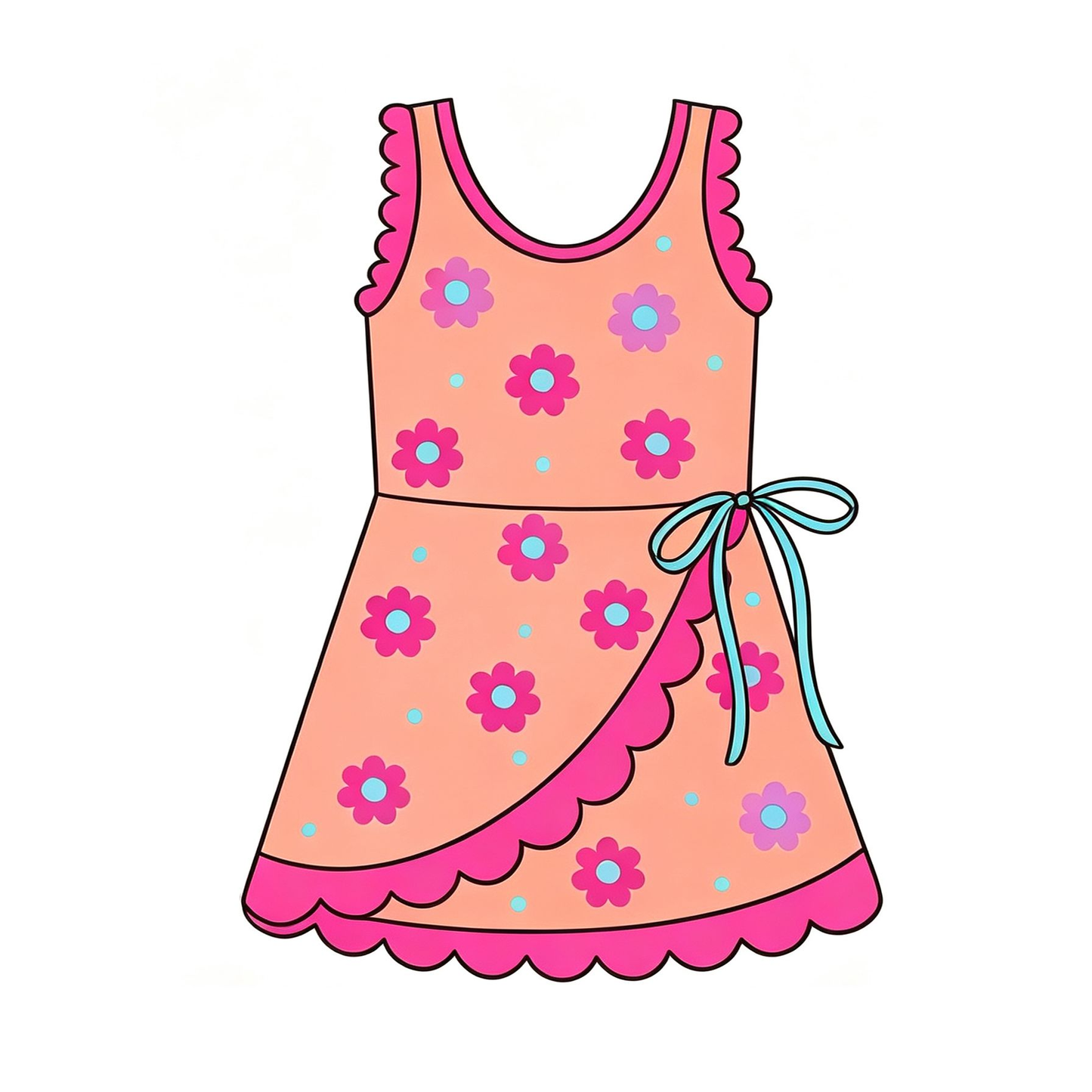 ( Moq 5 ) Preorder Baby Girls Kids Shorts Scallop Flower Dress Yoga Active Clothes