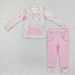 Baby Girl Long Sleeves Flower Pocket Shirt Pink Legging Clothes Set