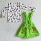 Baby Girl Children Toddler Sibling Christmas Green Fur Clothes Set