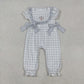 Baby Girl Short Sleeves Thanksgiving turkey Bows Plaid Fall Romper RTS