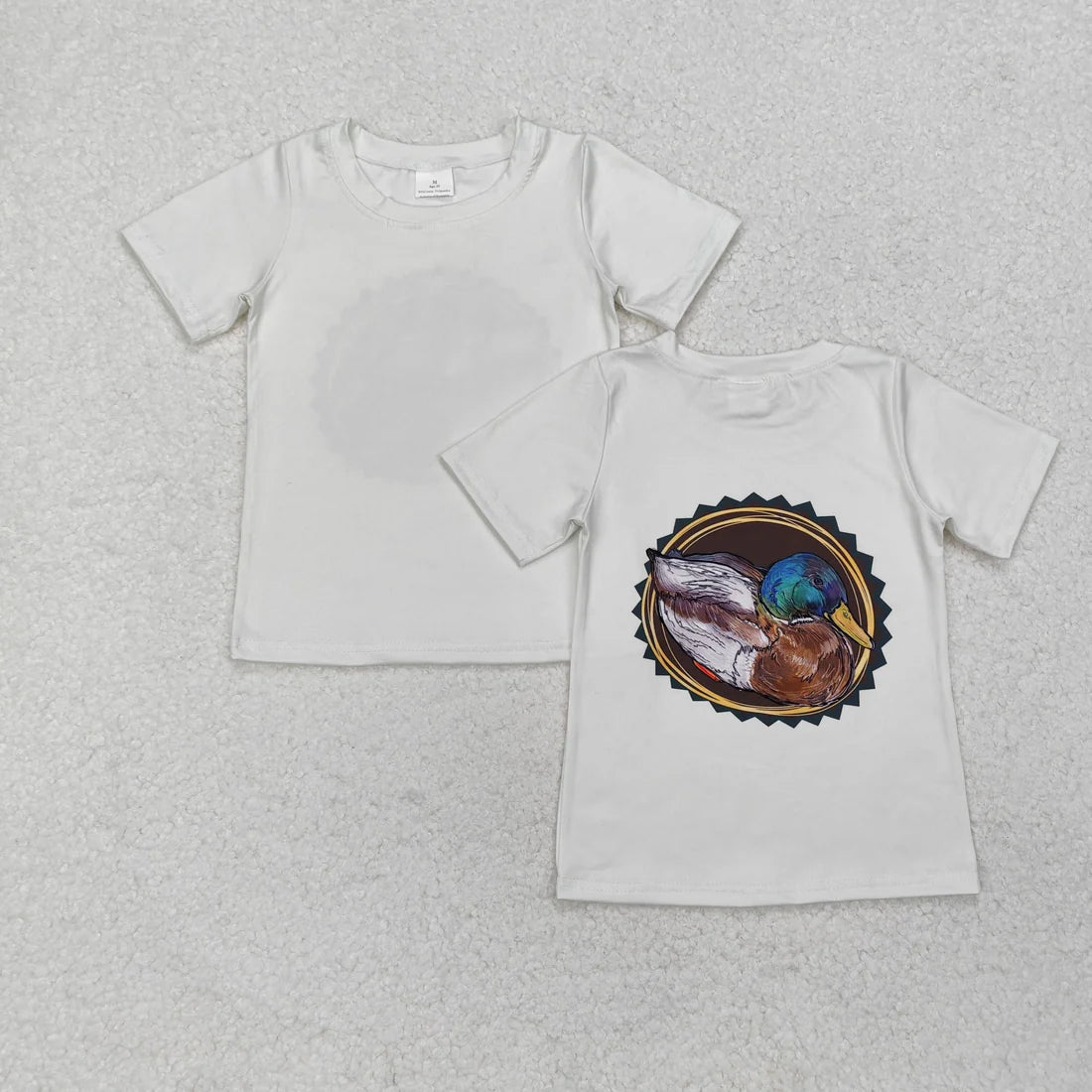 Baby Boys Short Sleeves White Shirt Camo Ducks Pockets Shorts Summer Clothes Set RTS