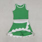Sibling Baby Girls Kids Sleeveless Shirts Scallop Skirts Shorts Yoga Active Sets Clothes RTS