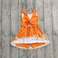 Baby Girl Sleeveless Drips Summer Orange Knee Length Yoga Active Dress RTS