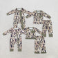 Baby Boy Girl Kids Long Sleeves Deer Green Sibling Romper Set RTS