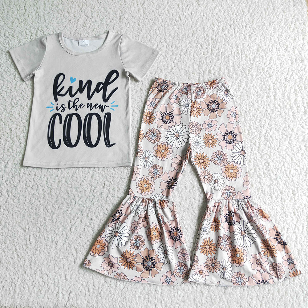 Promotion Baby Girl Kind Cool Flower Pants Outfit