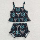 Promotion Baby Girl Westen Cow Print Bummie Summer Outfit