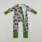 Sibling Baby Boys Kids Long Sleeves Christmas Trucks Zipper Romper Pajamas Set RTS