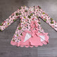 ( No moq ) Preorder Baby Girls Kids Christmas Green Face Bows Scallop Dress Yoga Active Clothes