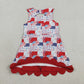Baby Girls Flags Bows Stars 4th of July Yoga Active Shorts Knee Length Scallop Dress RTS