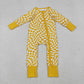 Baby Boys Infant Long Sleeves Yellow Checkered Zipper Romper RTS