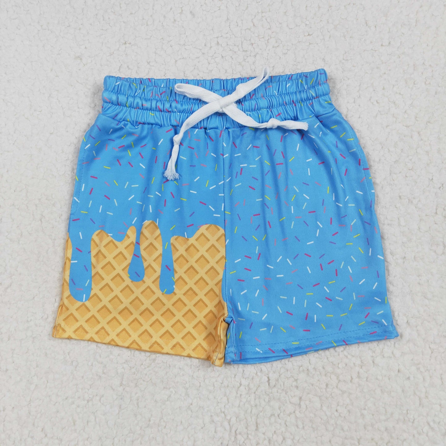 Baby Boy Toddler Ice Cream Summer Blue Bottom Shorts RTS