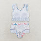 Baby Girl Summer Star Fish Tops Bummie Shorts Swimsuit