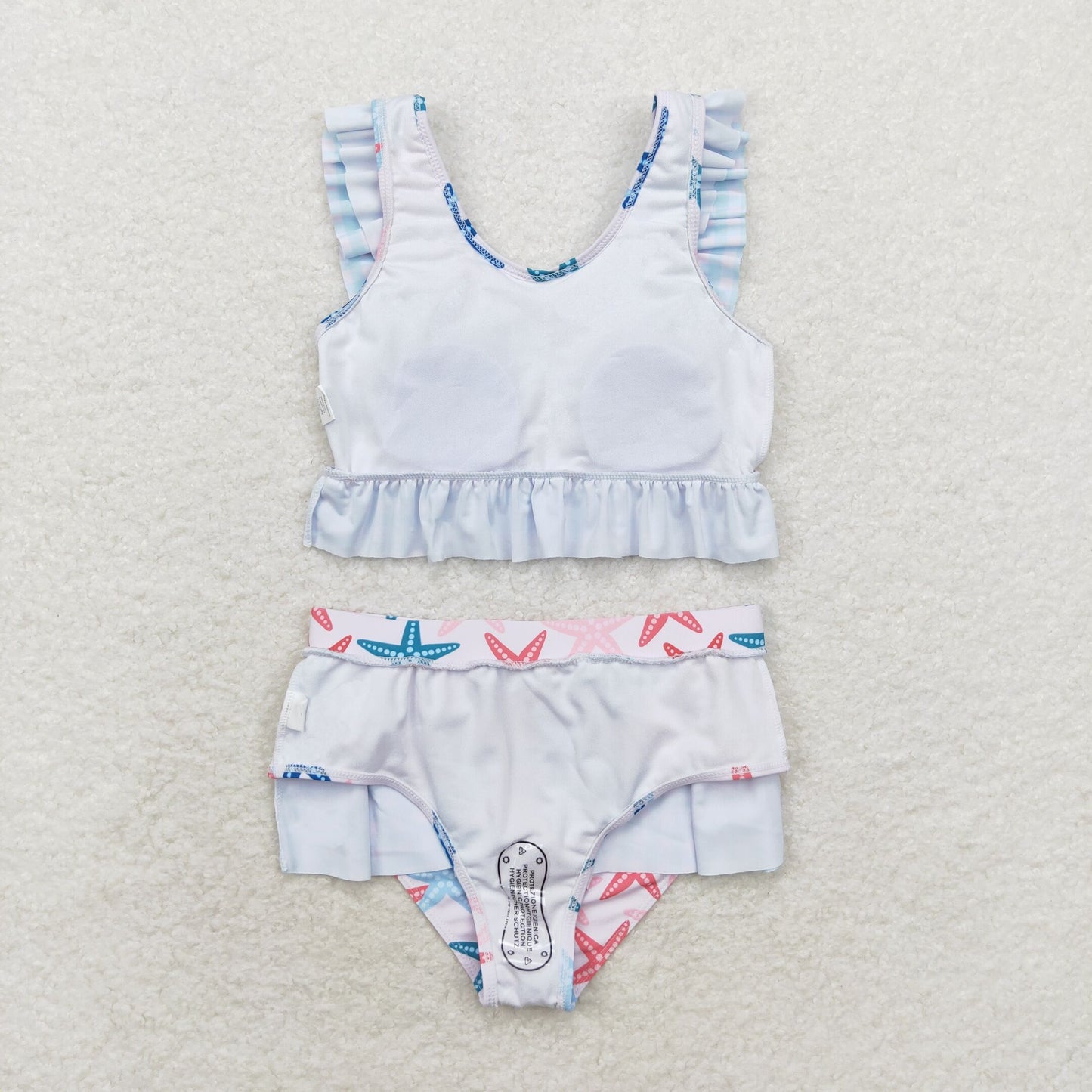 Baby Girl Summer Star Fish Tops Bummie Shorts Swimsuit