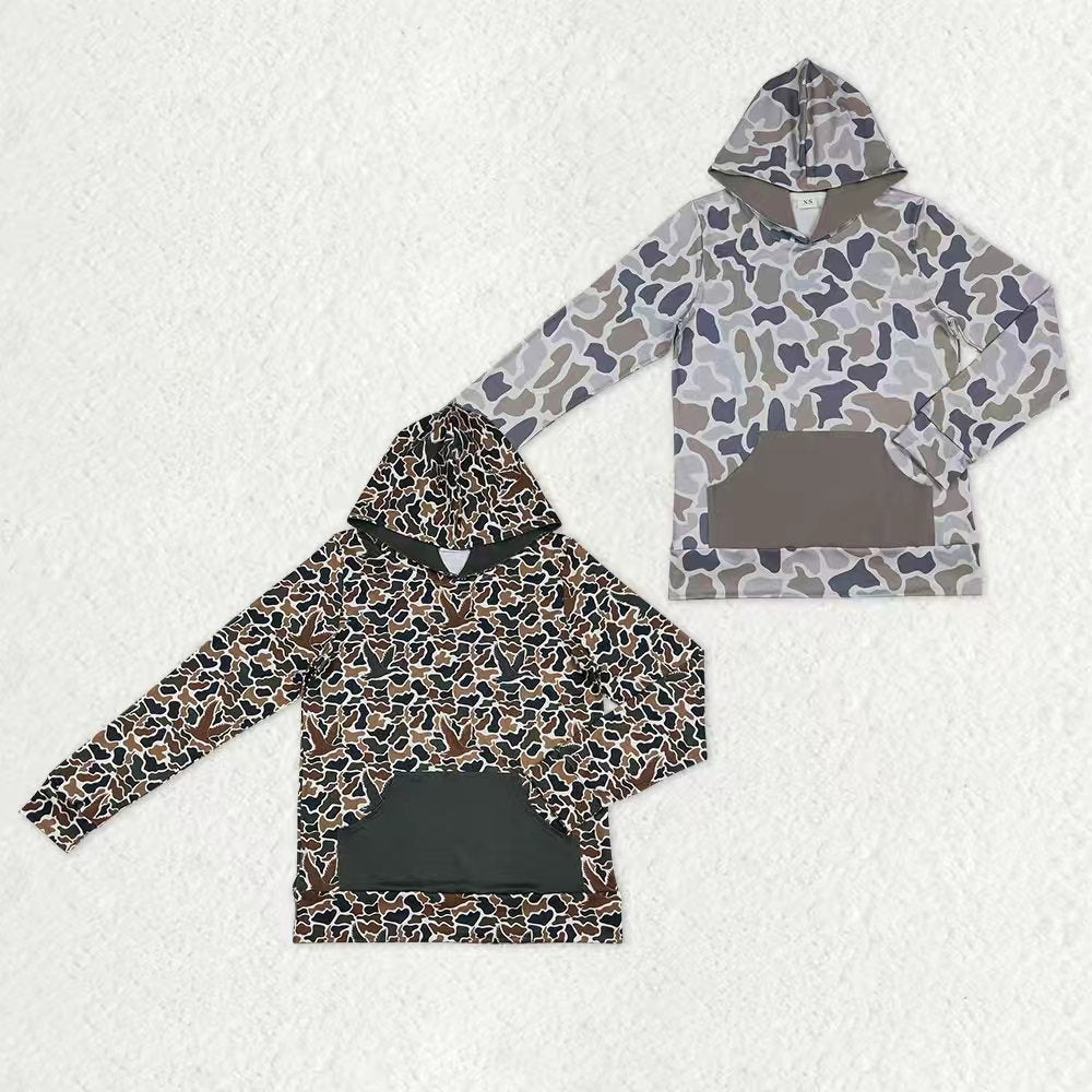 Sibling Adult Men Southern Ducks Camo Long Sleeve Pockets Hoodies Top