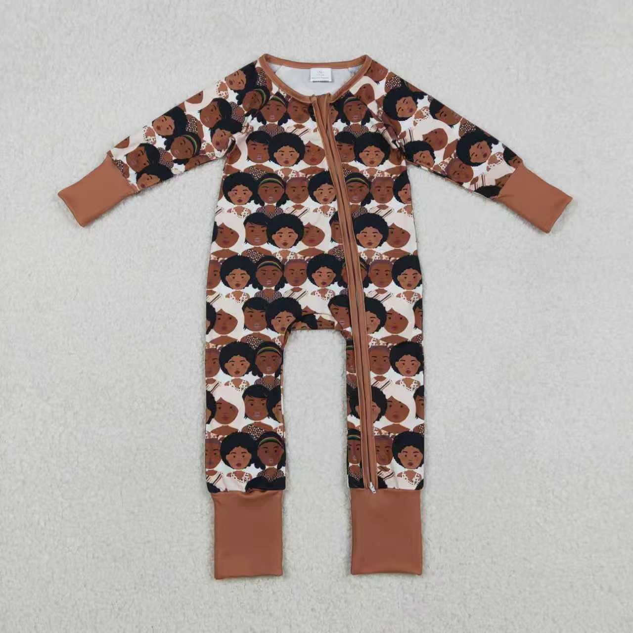 Sibling Baby Girls Kids Long Sleeves Zipper Footie Romper Pajamas Clothes Set RTS