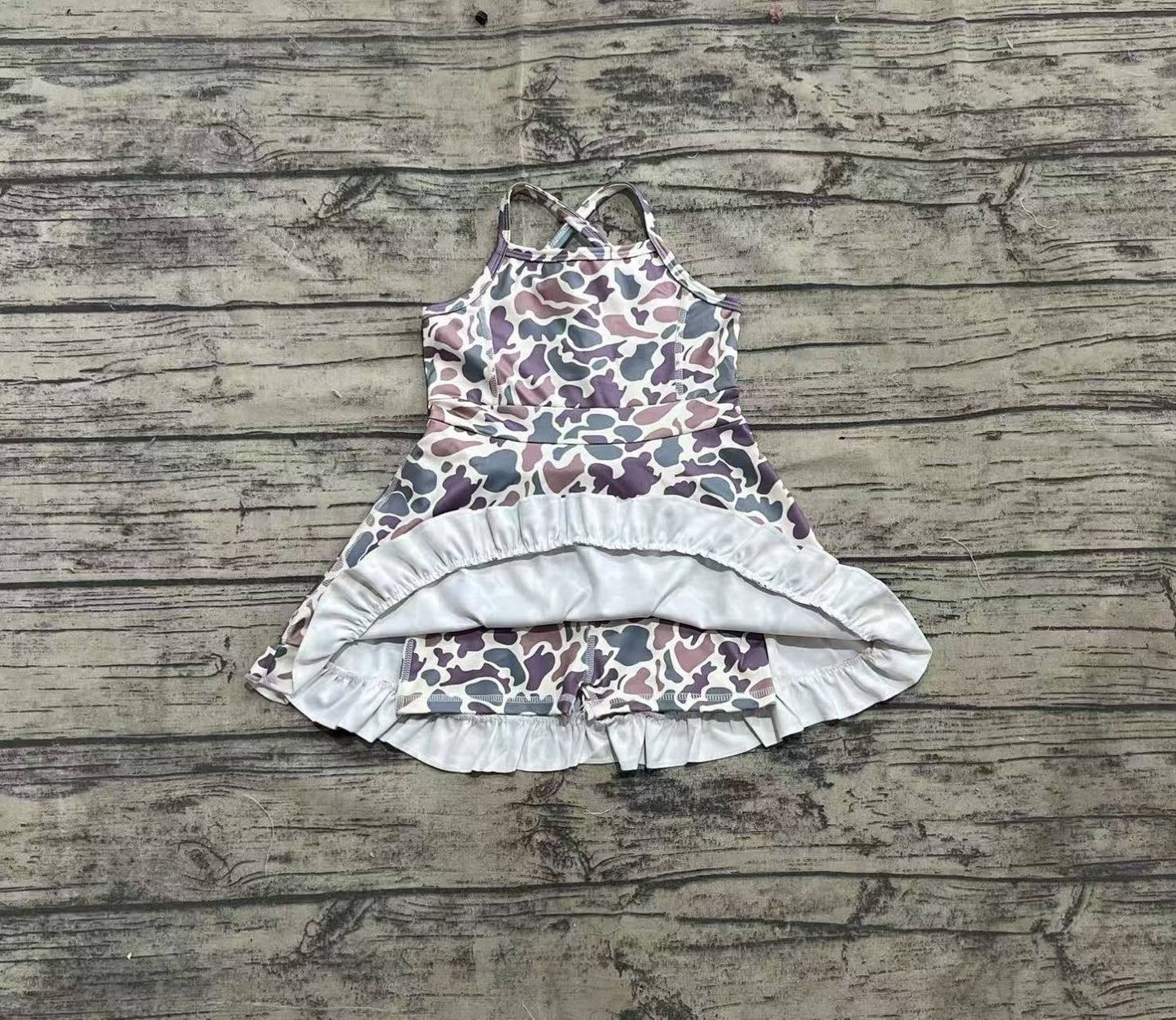 Baby Girl Straps Camo Yoga Active Wear Knee Length Dress RTS