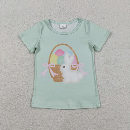 Baby Kids Short Sleeves Rabbit Eggs Easter Shirt Tops RTS