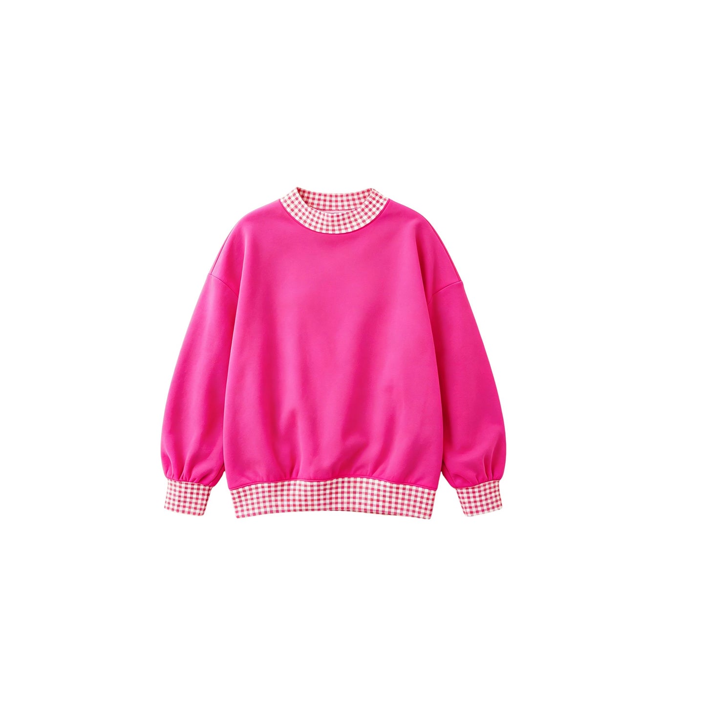 ( Moq 5 ) Preorder Baby Girls Kids Long Sleeves Hot Pink Pullover Shirt Tops Clothes