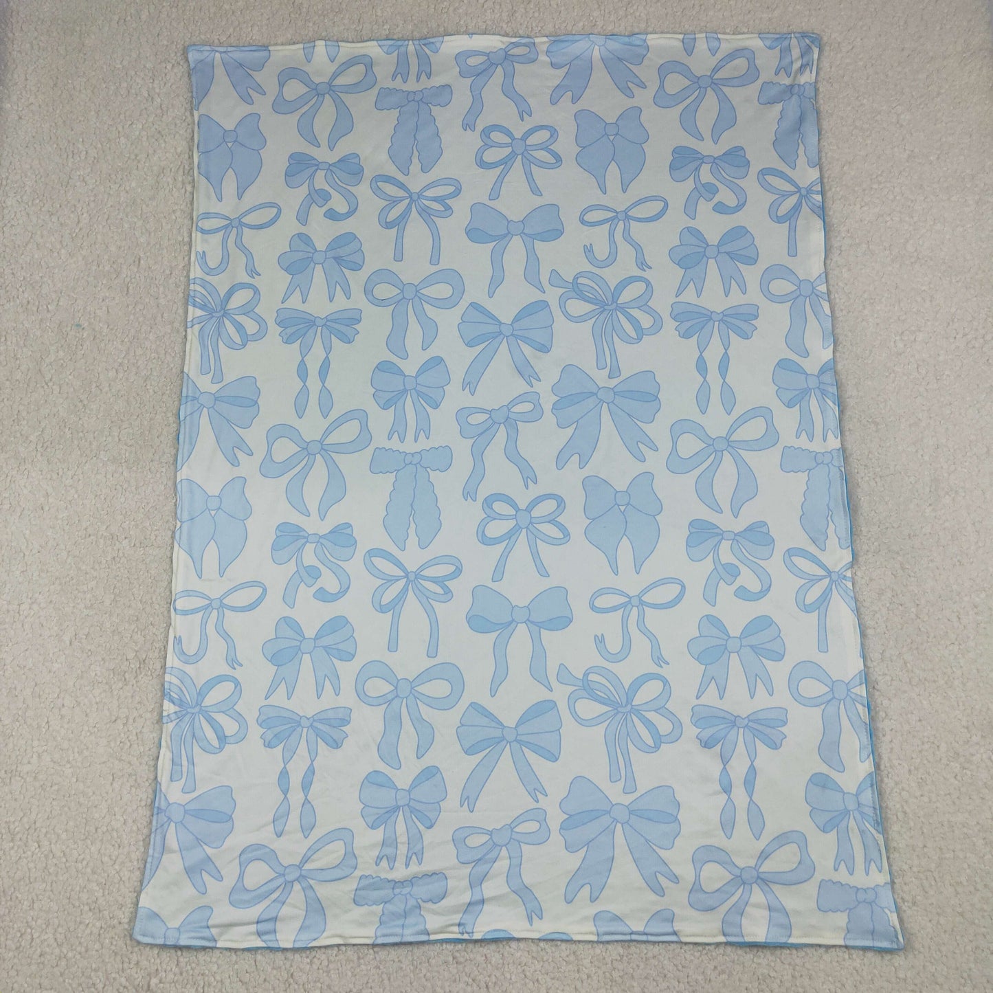 Baby Girls Kids Blue Bows Blanket RTS