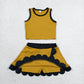 Baby Girls Kids Sleeveless Tops Scallop Skirt Shorts Set Yoga Active Clothes RTS