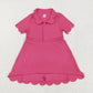 Baby Girl Short Sleeves Buttons Yoga Active Pink Knee Length Dress RTS