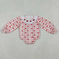 Sibling Baby Girl Long Sleeves Embroidery Red Hearts Bows Valentine's Day Romper Dress RTS